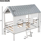 Twin Size White Loft Bed With Windows
