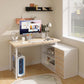 L Shaped Desk 47Inch White Walnut Home Office Storage