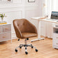 Brown Faux Leather Desk Chair With Adjustable Tilt
