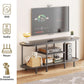 White Metal TV Entertainment Console With Storage Shelf