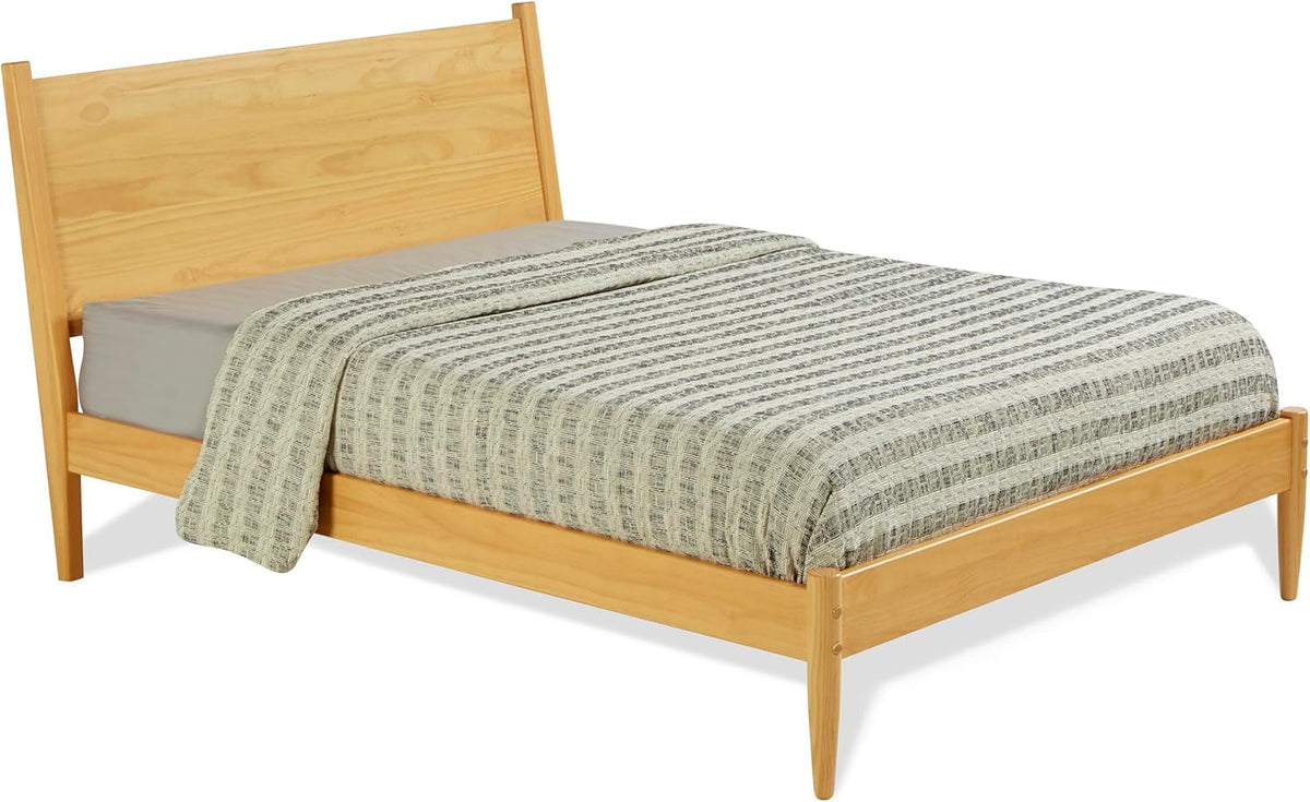 Queen Panel Bed Handcrafted Scandinavian Oak Finish