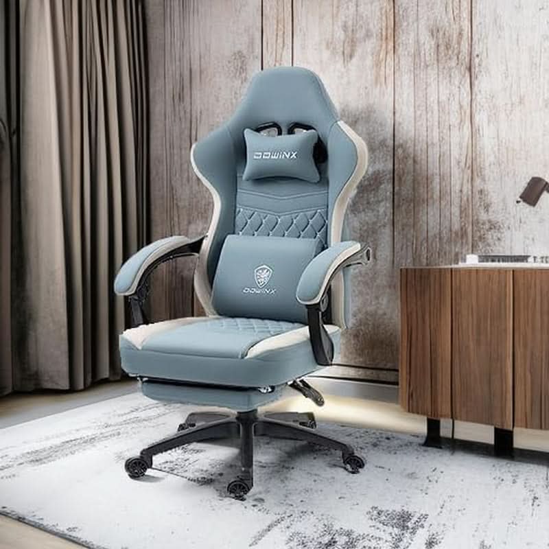 Blue Gaming Chair With Pocket Spring Cushion For Long Gaming Sessions-1