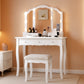 White Makeup Vanity With Dimmable Hollywood Lights