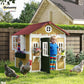 Beige Wooden Outdoor Playhouse With Expansive Windows