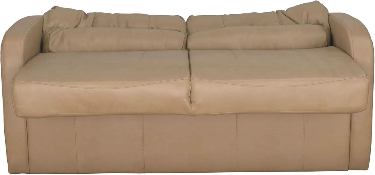 65 Inch Jack Knife RV Sleeper Sofa Toffee Leather PUPro Plus