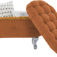 Orange Upholstered Storage Ottoman for Living Room