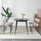 Round Upholstered Boucle Dining Chair Grey With Black Legs