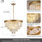 Gold Crystal Chandelier 24 Inch 12 Lights Ceiling Fixture