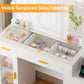 White 49.2 Inches Contemporary Vanity Desk Illuminated