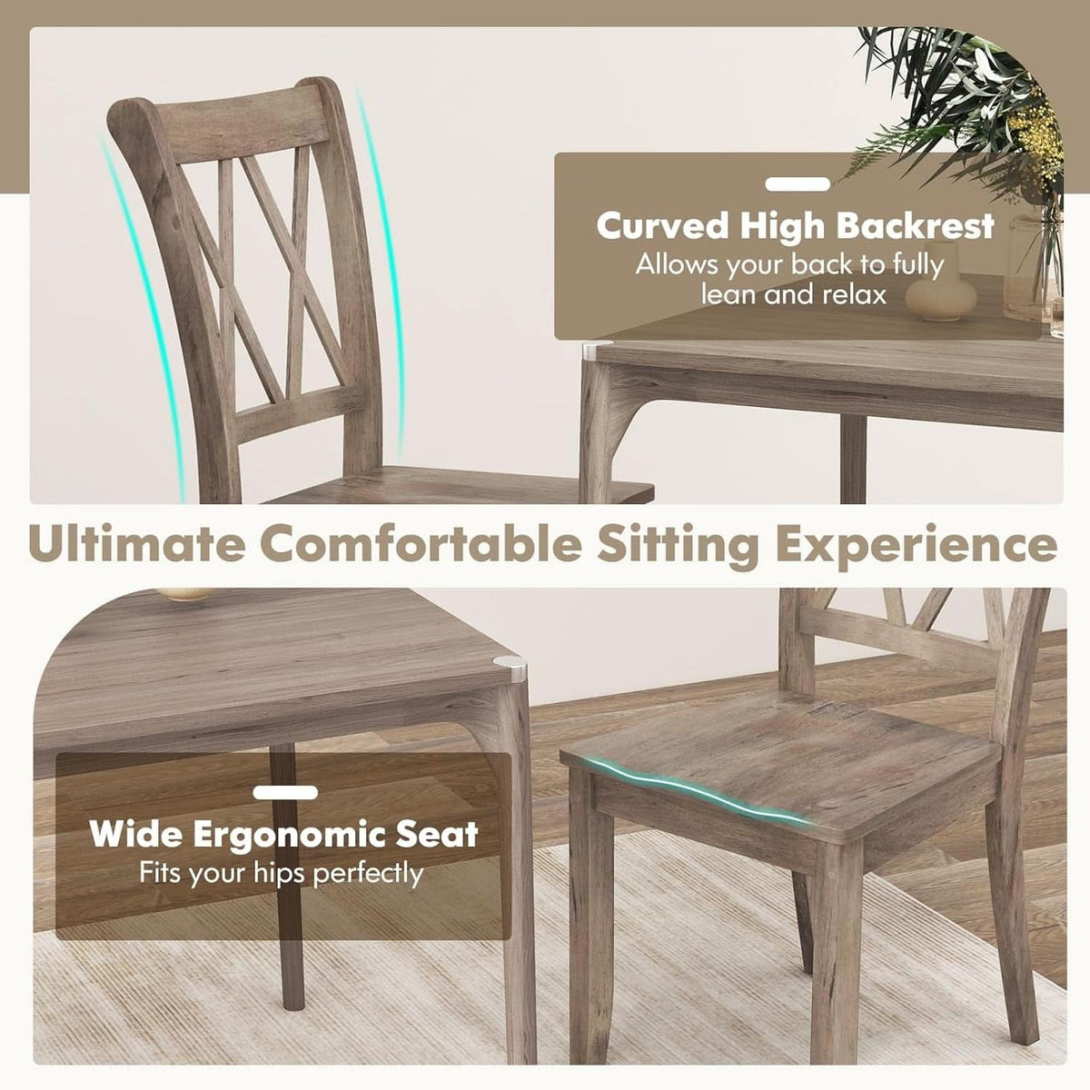 Brown Ergonomic Midcentury Dining Chairs Collection