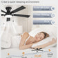 Fifty Two Inch Black UltraQuiet Ceiling Fan Dimmable Lights