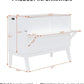 White Murphy Bed With Integrated USB Port-3