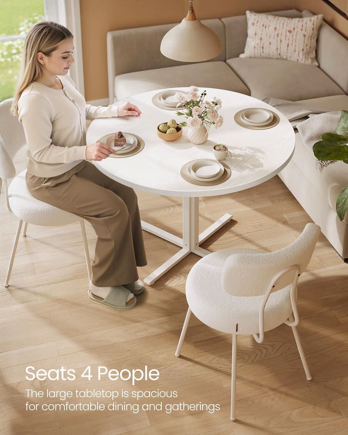 Snow White Round Dining Table 31 Inch Diameter Seats Four