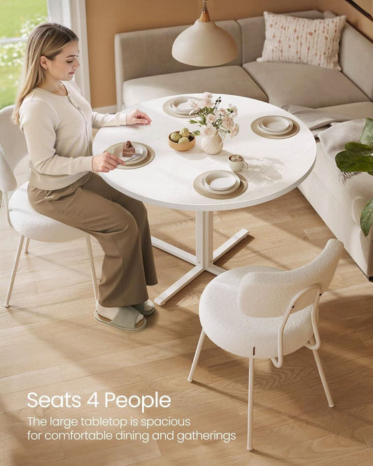 Snow White Round Dining Table 31 Inch Diameter Seats Four