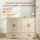 Queen Murphy Bed With Mattress Natural Wood Storage