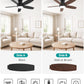 42Inch Ceiling Fan With Lights SteplessDimmable Black