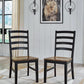 Armless Dining Chair Set 2 Two Tone Black and Brown
