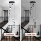 8 Lights Crystal Pendant Light Ceiling Chandelier Black