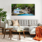 Tropical Waterfall Land scape Wall Art Canvas 71x36in