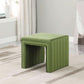 Green Velvety Tufted Ottoman Footstool 18.5 Inches