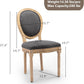 Upholstered Dining Chairs Set Of 6 Grey Fabric Oval Back