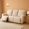 Beige Waterproof Recliner Sofa Cover Featuring Pockets