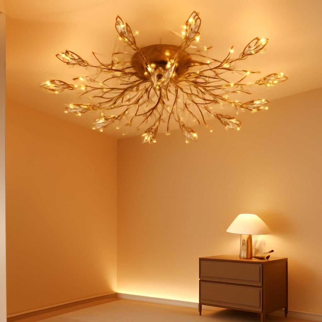 Crystal Luster Ceiling Light Chandelier Semi Flush