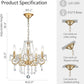 Gold Mini Crystal Chandelier With Five Bulbs Living Room-1