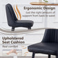 27 Inch Black Counter Height Bar Stool Set With Back Faux Leather