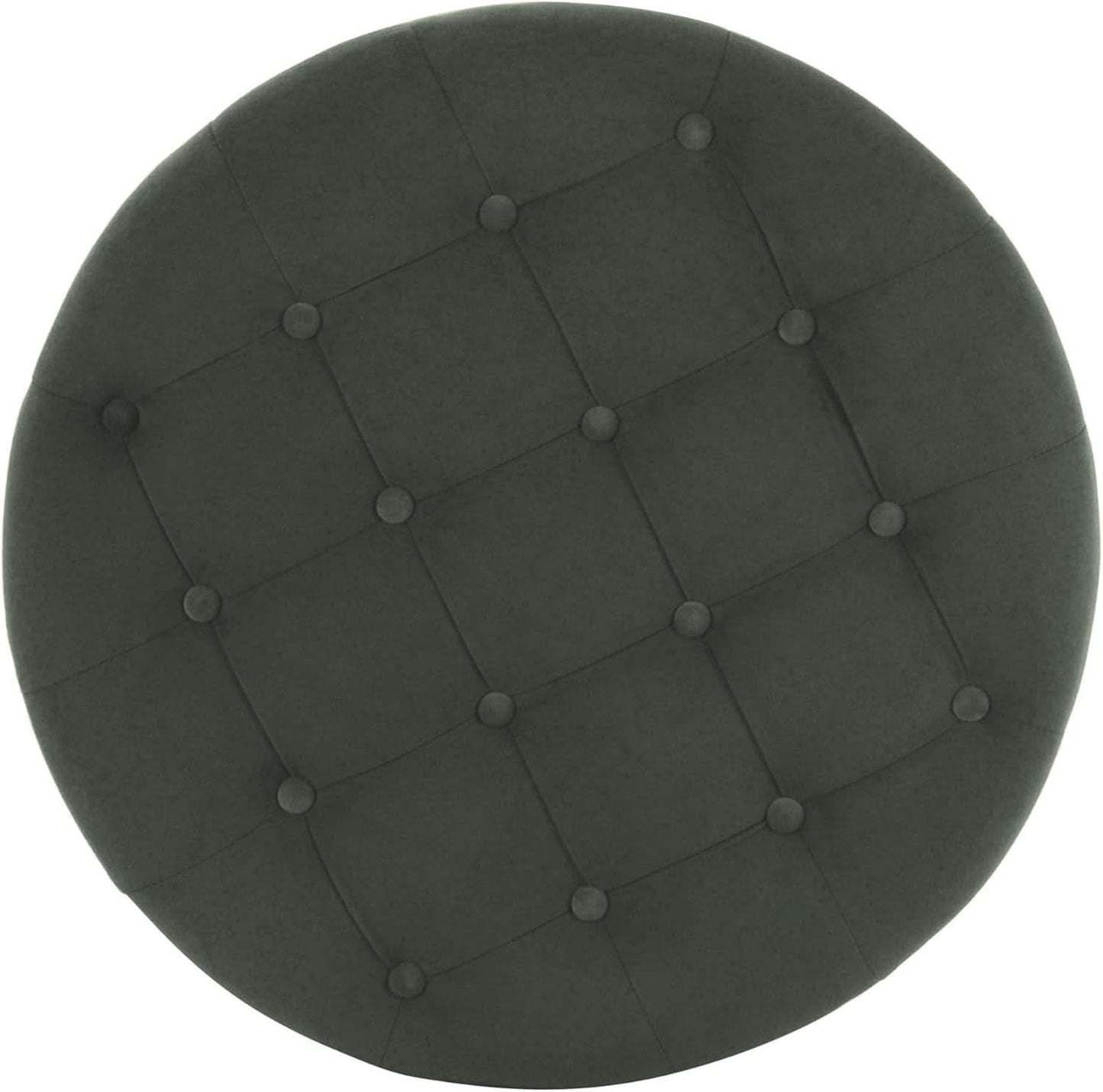 Handcrafted Loden Green Velvet Storage Ottoman 28In