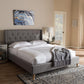 King Size Wingback Graphite Grey Upholstered Platform Bed