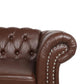 PU Brown Leather Modular Sectional Sofa Tufted Cushions