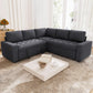 85 Inch Ultrasoft Chenille L Shaped Sleeper Couch Sofa