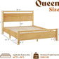 Queen Solid Pine Wood Platform Bed Frame Natural Finish