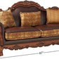 Three-Piece Living Room Set Cherry Oak Sofa Loveseat Chair