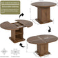 Extendable Round Dining Table 59 Inch Walnut Modern