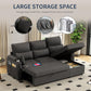 Black L Shaped Sleeper Sofa With Integrated Storage