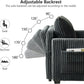 53 Inches Black Corduroy Fabric Sleeper Sofa USBPort