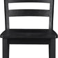 Black Dining Chairs Set Of 2 With Solid Wood Legs And Footrest