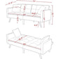 Adjustable Loveseat Sofa Bed With Split Back And Metal Legs