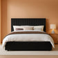 Full Upholstered Platform Bed Frame Corduroy Black
