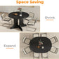 Expandable Charcoal Circular Dining Table 43in 59in