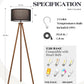 Walnut Wood Tripod Floor Lamp Color Temperature LED-4