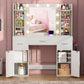 White Makeup Vanity Desk With Brilliant Illumination