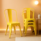Stackable Yellow Metal Dining Chair 18 Inch Kitchen