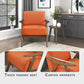 Orange Mid Century Modern Upholstered Accent Chair