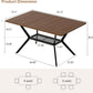 Rectangular 55 Inch Dining Table Storage Underneath