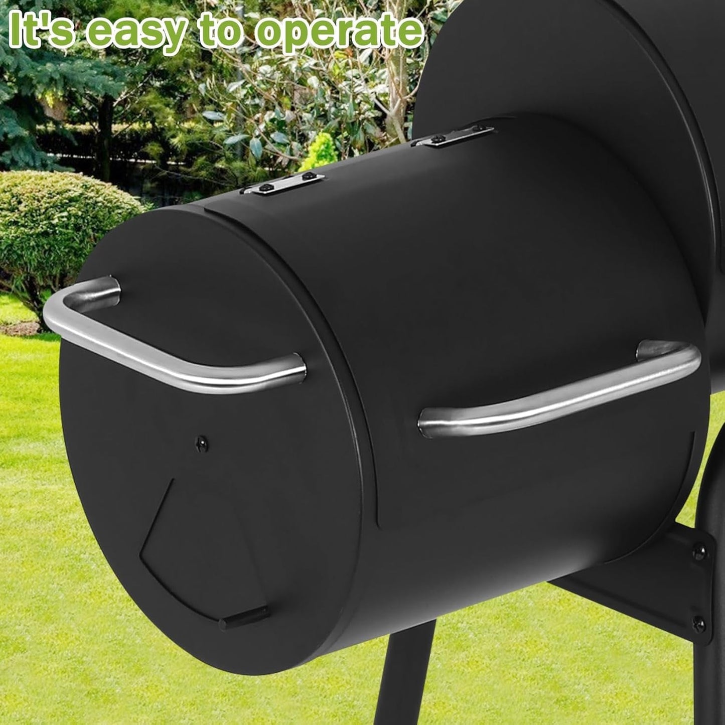 43Inch Charcoal Grill With Offset Smoker OutdoorPatio