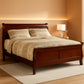 Queen Sleigh Bed Dark Brown Sustainably Sourced Veneer