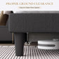 Queen Size Upholstered Wing back Platform Bed Dark Grey